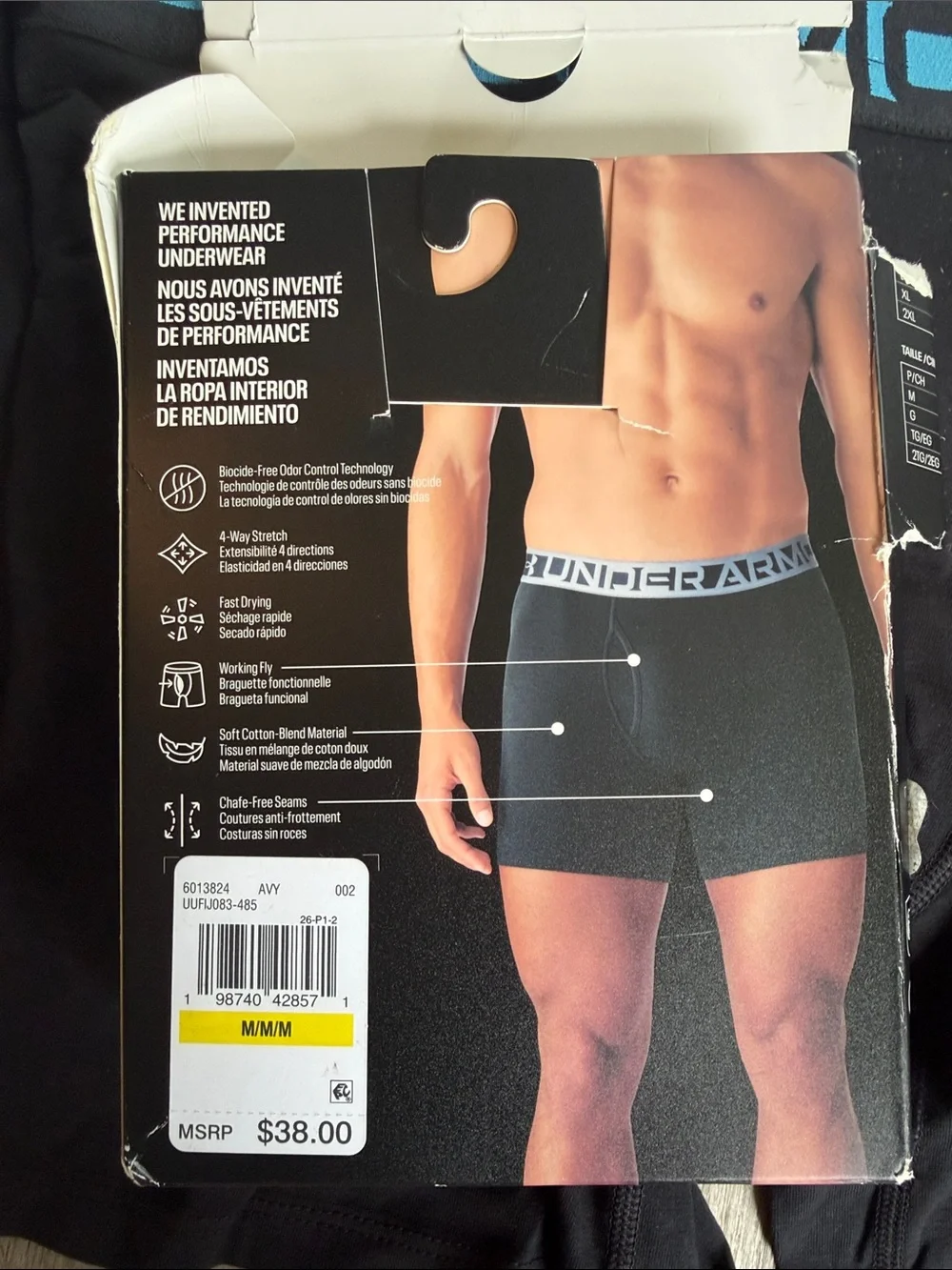 Under Armour | Black Boxer Briefs with Blue Waistband - 2 Pack